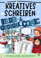 Vorschau - Arbeitsblätter - kreatives Schreiben im Winter: Comic und Bildergeschichte - Deckblatt
