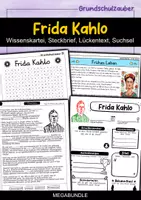 Vorschau - Spiele - Frida Kahlo MEGABUNDLE Materialpaket - Wissenskartei, Lückentext, Steckbrief, Suchsel, Quizkarten - Deckblatt