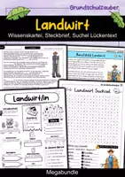 Vorschau - Arbeitsblätter - Landwirt MEGABUNDLE Materialpaket - Wissenskartei, Lückentext, Steckbrief, Suchsel, Quizkarten - Deckblatt
