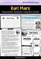 Vorschau - Spiele - Karl Marx MEGABUNDLE Materialpaket - Wissenskartei, Lückentext, Steckbrief, Suchsel, Quizkarten - Deckblatt