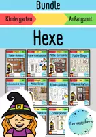 Vorschau - Stationenlernen - Materialpaket "Hexe" für den Kindergarten (Halloween) - Deckblatt