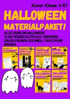 Vorschau - Stundenentwürfe - XXL Materialpaket: Halloween. (Kunst: Trickfilme, Filme, Scherenschnitt, Schattentheater, Schreckgestalten, ...) - Deckblatt