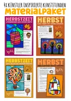 Vorschau - Arbeitsblätter - 4x Kunststunden für den Herbst - Kunstideen nach bekannten Künstlern - Deckblatt