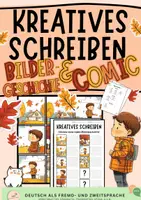 Vorschau - Stationenlernen - kreatives Schreiben im Herbst - Comic, Bildergeschichte & Bildkarten - Deckblatt