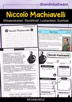 Vorschau - Spiele - Niccolò Machiavelli MEGABUNDLE Materialpaket - Wissenskartei, Lückentext, Steckbrief, Suchsel, Quizkarten - Deckblatt