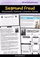 Vorschau - Arbeitsblätter - Siegmund Freud MEGABUNDLE - Wissenskartei, Lückentext, Steckbrief, Suchsel - Deckblatt