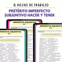 Vista previa - Hojas de trabajo - VERBO HACER Y TENER IMPERFECTO DE SUBJUNTIVO HOJAS DE TRABAJO - Portada