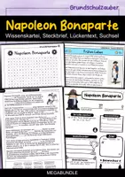 Vorschau - Arbeitsblätter - Napoleon Bonaparte MEGABUNDLE Materialpaket - Wissenskartei, Lückentext, Steckbrief, Suchsel, Quizkarten - Deckblatt