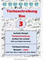 Vorschau - Stationenlernen - PAKET: Tierbeschreibung Box 3 (inkl. LÖWE) - Deckblatt