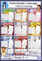 Vorschau - Spiele - Leseverständnis Feste und Feiertage, Materialpaket Lesewege, Lesetraining, Leseverständnis - Deckblatt