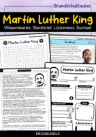 Vorschau - Arbeitsblätter - Martin Luther King MEGABUNDLE Materialpaket - Wissenskartei, Lückentext, Steckbrief, Suchsel, Quizkarten - Deckblatt
