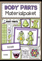 Vorschau - Stundenentwürfe - Body Parts / Körperteile – Englisch, Materialpaket, Vocabulary, Wortschatz, Vokabeln, Körperteile Englisch, Bildkarten, Picture Cards, Arbeitsblatt, Übungen, Spiele | Englischunterricht, Klasse 3, 4, 5, Grundschule, Sekundarstufe - Deckblatt