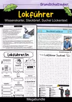 Vorschau - Arbeitsblätter - Lokführer MEGABUNDLE Materialpaket - Wissenskartei, Lückentext, Steckbrief, Suchsel, Quizkarten - Deckblatt