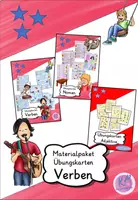 Vorschau - Arbeitsblätter - Materialpaket Übungskarten Wortarten (Verben, Adjektive und Nomen) - Deckblatt