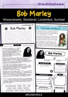 Vorschau - Arbeitsblätter - Bob Marley MEGABUNDLE Materialpaket - Wissenskartei, Lückentext, Steckbrief, Suchsel, Quizkarten - Deckblatt