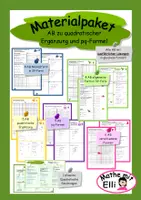 Vorschau - Arbeitsblätter - Materialpaket AB zu quadratischer Ergänzung und pq-Formel, Lösungen - Deckblatt