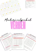 Vorschau - Arbeitsblätter - Materialpaket - die Verben Theorie und Aufgaben & zum ausfüllen - wachsendes Paket - Deckblatt