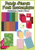 Aperçu - Présentation / Support pour le tableau - Kit pédagogique | Fonds d'écran | Paillettes | Noël | Hiver - Page de couverture