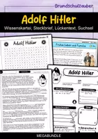 Vorschau - Arbeitsblätter - Adolf Hitler MEGABUNDLE - Wissenskartei, Lückentext, Steckbrief, Suchsel, Quizkarten - Deckblatt