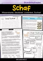 Vorschau - Arbeitsblätter - Schaf MEGABUNDLE - Wissenskartei, Lückentext, Steckbrief, Suchsel, POP Art Malvorlagen , Quiz - Deckblatt