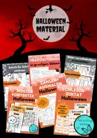 Vorschau - Arbeitsblätter - Halloween: Arbeitsblätter, Kunstaufgaben, Rätsel - Deckblatt
