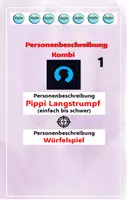 Vorschau - Stundenentwürfe - KOMBI 1 : Personenbeschreibung (Pippi Langstrumpf & Würfel-Spiel) - Deckblatt