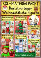 Vorschau - Arbeitsblätter - Kunst Weihnachten basteln XXL-Bastelpaket / Weihnachtsdeko - Deckblatt