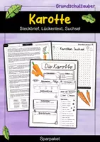 Vorschau - Arbeitsblätter - Karotte - Sparpaket | Materialpaket - Deckblatt