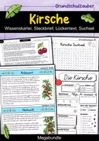 Vorschau - Arbeitsblätter - Kirsche MEGABUNDLE - Wissenskartei, Lückentext, Steckbrief, Suchsel, Quizkarten, POP Art Malvorlagen - Deckblatt