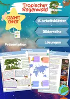 Vorschau - Arbeitsblätter - Tropischer Regenwald - Gesamte Einheit (Arbeitsblätter & PowerPoint) - Deckblatt