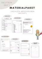 Vorschau - Arbeitsblätter - Materialpaket: Reihe Sachlich Beschreiben/Vorgangsbeschreibung (Rezepte) - Deckblatt