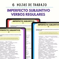 Vista previa - Hojas de trabajo - PRETÉRITO IMPERFECTO DE SUBJUNTIVO VERBOS REGULARES HOJAS DE TRABAJO - Portada