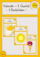 Vorschau - Mal- und Bastelvorlagen - Kalender Vorlage Bastelideen April Mai Juni - Deckblatt