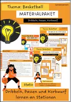 Vorschau - Stationenlernen - Materialpaket: Basketball unterrichten - Deckblatt