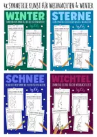 Vorschau - Arbeitsblätter - Symmetrie Bilder für die Winter & Weihnachtszeit - Kunst Materialpaket - Deckblatt