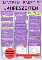 Vorschau - Stationenlernen - Jahreszeiten XXL Materialpaket, Growing Bundle, Klasse 1 und 2 - Deckblatt