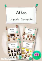 Vorschau - selbst erstellte Cliparts/Grafiken - Affen Cliparts Sparpaket - Deckblatt