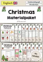 Vorschau - Mal- und Bastelvorlagen - Christmas Weihnachten Materialpaket differenziert - Englisch - Deckblatt