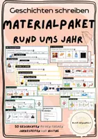 Vorschau - Fördermaterial/Inklusion - Materialpaket: Geschichten Schreiben "Rund ums Jahr" - Deckblatt