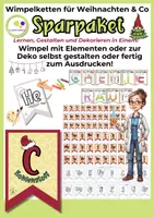 Vorschau - Mal- und Bastelvorlagen - Materialpaket: Wimpelketten für den Chemieraum für Weihnachten & Co - Deckblatt