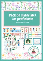 Vista previa - Hojas de trabajo - Pack de materiales para trabajar las profesiones - Portada