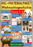 Vorschau - Stundenentwürfe - Biblische Weihnachtsgeschichte Klasse 3-6 XXL-Materialpaket - Deckblatt