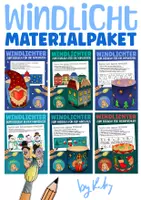 Vorschau - Mal- und Bastelvorlagen - Windlichter zum Basteln in der Winter- und Weihnachtszeit - Kunst Materialpaket - Deckblatt