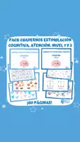 Vista previa - Hojas de trabajo - PACK CUADERNOS ESTIMULACIÓN COGNITIVA ATENCIÓN NIVEL 1 Y 2 - Portada
