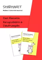 Vorschau - Test - Differenzierte Klausuren zu "Kurzgeschichten & Inhaltsangabe" - Deckblatt