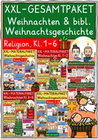 Vorschau - Stundenentwürfe - Weihnachten Kirchenjahr & biblische Weihnachtsgeschichte GESAMTPAKET - Deckblatt