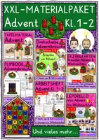 Vorschau - Arbeitsblätter - Advent Klasse 1-2 Grundschule XXL-Materialpaket - Deckblatt