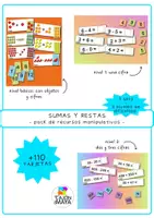 Vista previa - Tarjetas / Manipulativos - Pack de recursos matemáticos - Sumas y restas - Portada