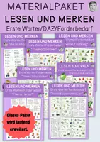 Vorschau - Spiele - Lesen und Merken, Erste Wörter/DAZ/Förderunterricht Materialpaket - Deckblatt