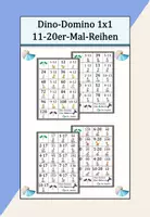 Vorschau - Spiele - Materialpaket Domino großes Einmaleins Mal-Reihen Dinos - Deckblatt
